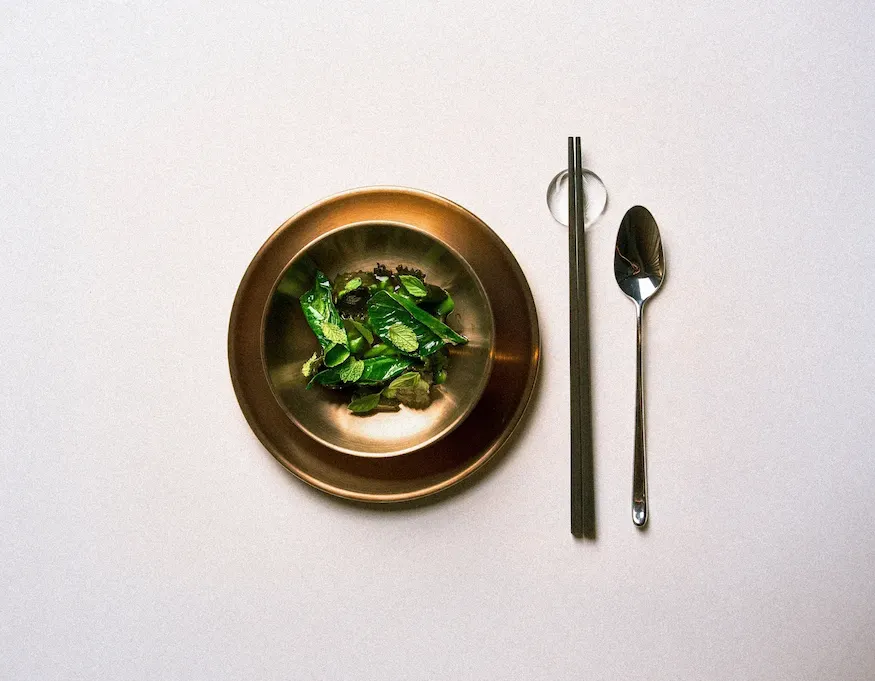 Minimal white dessert close-up