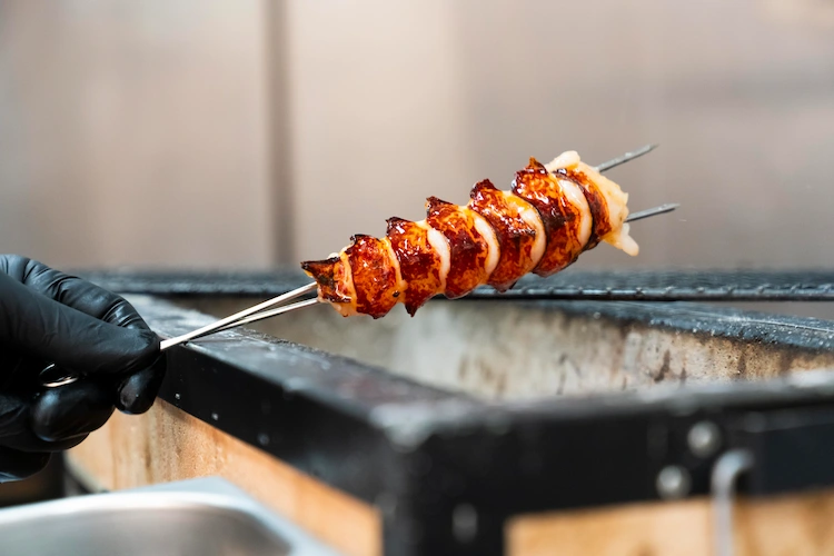 Team moment in kitchen